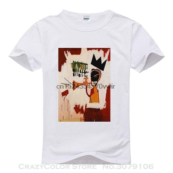 

men's t-shirts mens cool o neck t-shirt men jean michel basquiat short sleeve cotton diy for, White;black