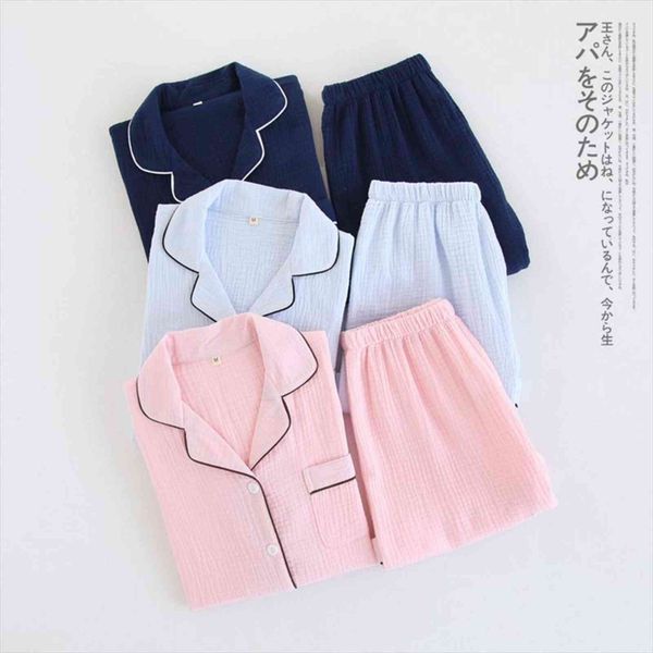 

navy blue crape womens sleepwears 100% cotton short pajamas sets summer pure color pijamas mujer pyjamas casual indoorwear, Black;red