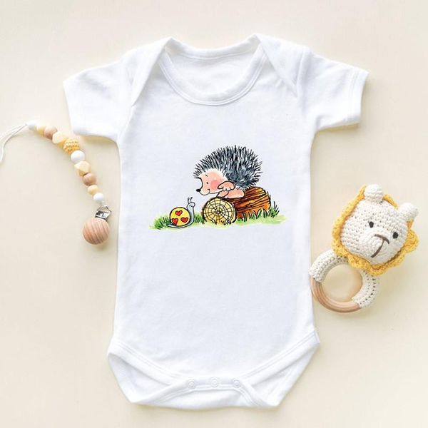 

rompers cute hedgehog animal print romper infant born bodysuits cotton toddler baby jumpsuit outfits one-pieces boys girls clothes, Blue