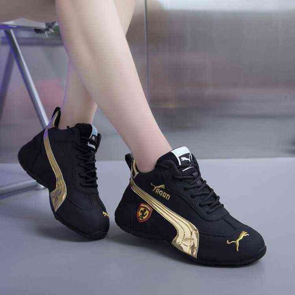 

show foot little daddy shoes women's fashion autumn 2021 versatile thick soled lightweight casual sneakers, Black;white