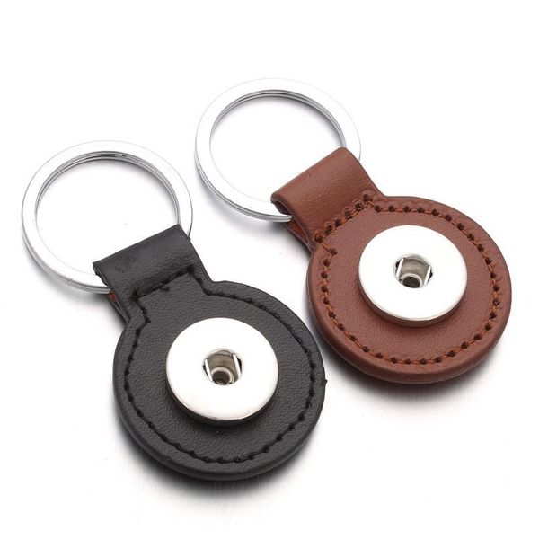 

fashion snap button keychain pu leather key chains diy accessory fit 18mm snap buttons charms jlleqt