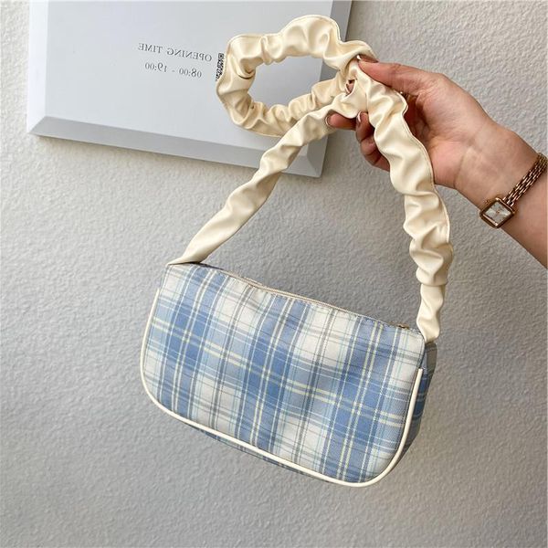 

the version summer korean women's of bags checkered bag new 2021pu fold messenger shoulder ladies small povms