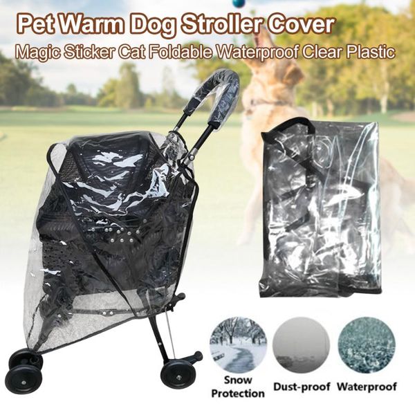 

dog stroller cover magic sticker breathable clear plastic foldable waterproof protection carrier accessories portable pet warm car seat cove