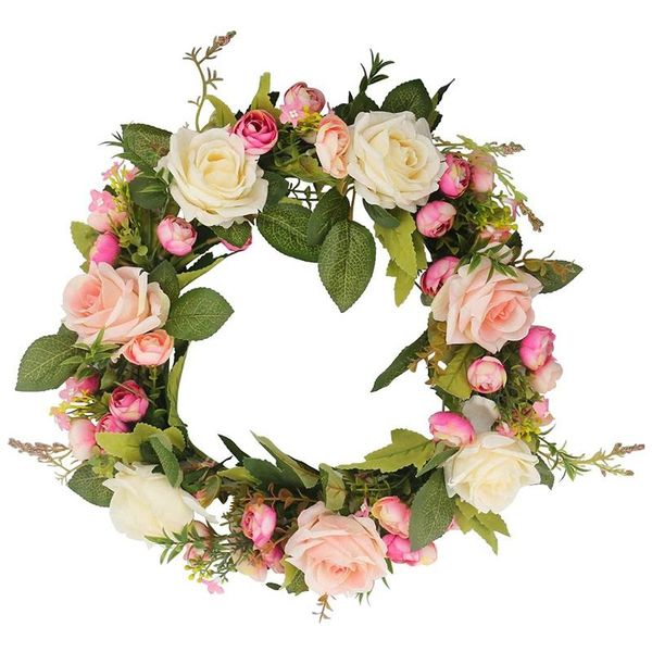 

artificial flower wreath/handmade floral artificial simulation rose flowers garland wreath for home front door christmas