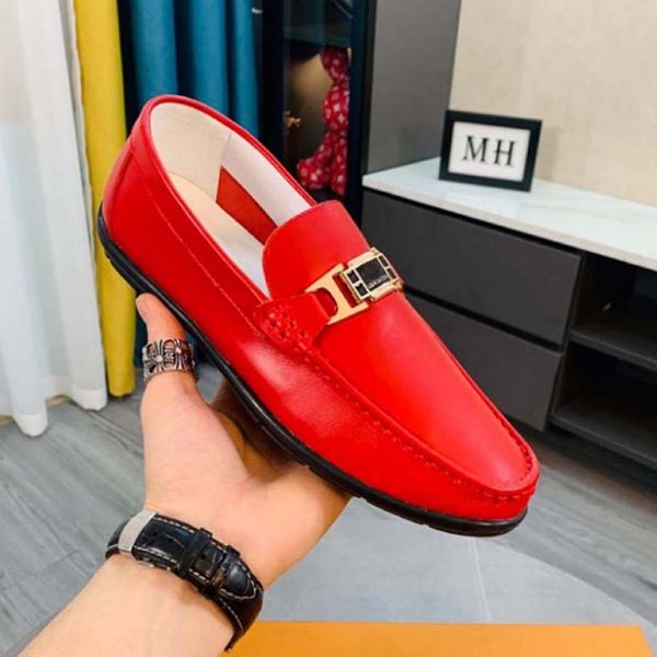 

designer mens casual boat shoes flat comfortable and odor-resistant high-quality business office shoes leather production with metal buckle, Black