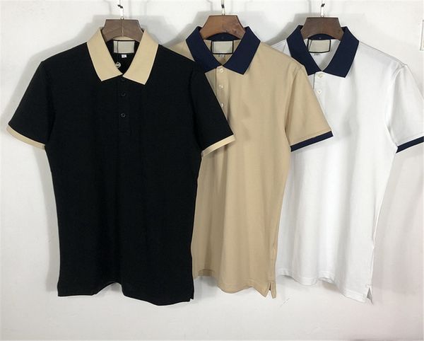 

polo shirts mens shirts fashion clothing embroidery print letters business short sleeve calssic tshirt skateboard man casual tees m-2xl, White;black