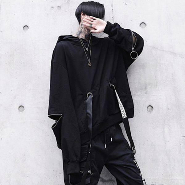 

april momo 2021 hip hop loose hoodies streetwear black hoodie h9t2