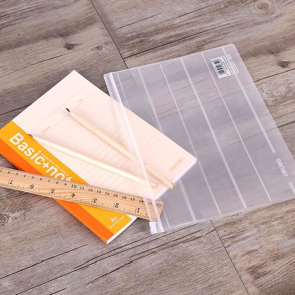 

business card files 10/lot deli 5568/5569 stripe document bag set a5/a4 specification transparent zipper file holder kit student office scho