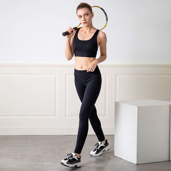

yoga suit 2021 2-piece bra sportswear and pants, Gray