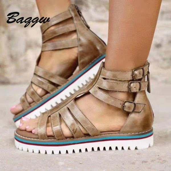 

sandals 2021 belt buckle casual and comfortable color soles hollow large size roman shoes platform designer eva, Black