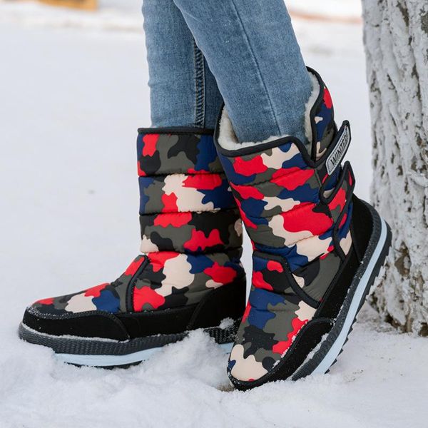 

boots women winter warm comfortable thigh high camo designer waterproof camouflage platform snow, Black