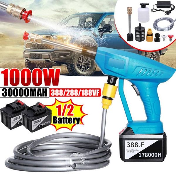 

professional spray guns wireless high pressure car wash water gun portable garden home auto washer foam generator with 388vf battery