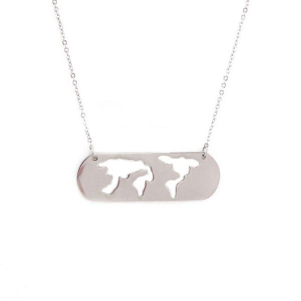 

pendant necklaces vinnie design jewelry silver color necklace for women stainless steel globetrotter with 45cm chain
