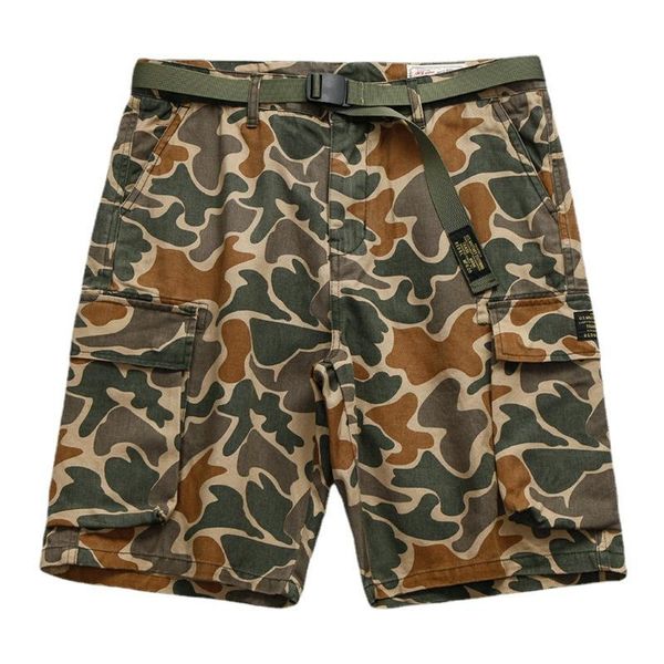 

men's shorts 2021 arrival cotton drawstring pockets men short summer pocket camouflage tooling american casual capris loose pants, White;black