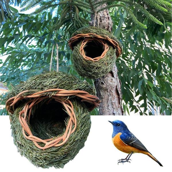 

bird cages birds nest hanging house natural fiber finch hut outdoor cage shelter hideaway garden courtyard decorations