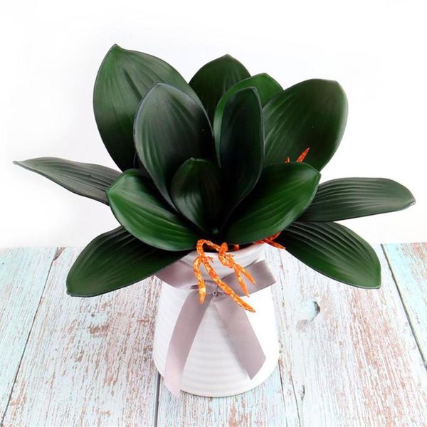 

plastic orchid green leaves artificial plants simulation butterfly flower home office deskdecoration creative festive decor