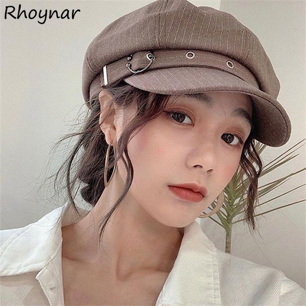 

berets women solid students chic streetwear korean version leisure all-match travel outdoor classy retro caps feminine, Blue;gray