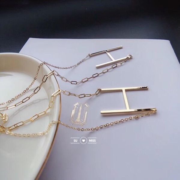 

pendant necklaces minimalist gold color letter name initial for women long big necklace, Silver