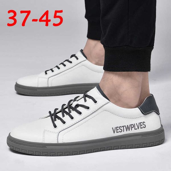 

large cow two-layer leather sho men's fashion british trend leisure low white