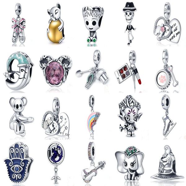 Charms aus 925. Passend für Pandora-Armband aus 925er Silber, Damen-Anhänger, Schmuck, Galaxie, Sternenhimmel, Charms, Perlen mit Geschenkbox