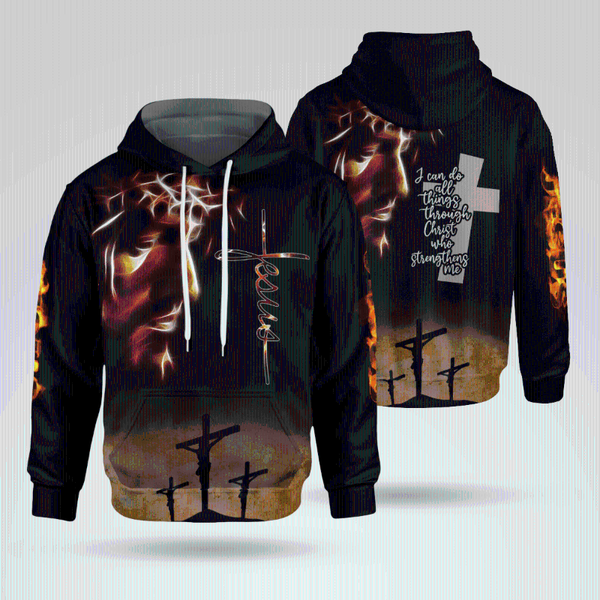 

men's hoodies & sweatshirts jesus fire hoodie 3d printed fashion men sweatshirt zip pullover casual jacket tracksuit, Black