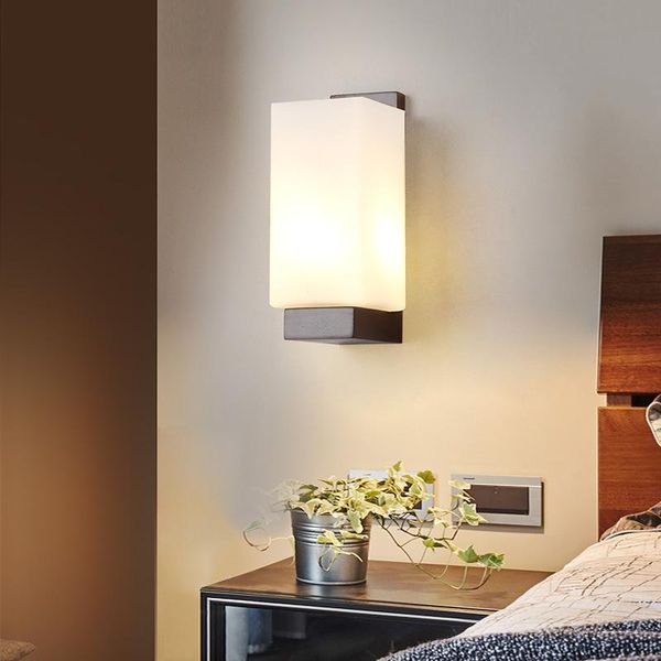 Lampada da parete in stile tradizionale cinese in legno soggiorno camera da letto comodino sconce passaggio viale staffa apparecchio di illuminazione domestica