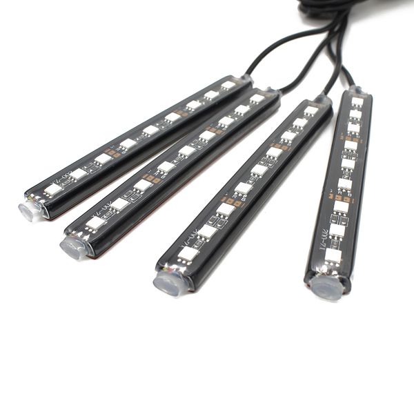 

wireless remote/music/voice control car rgb led neon interior light lamp strip decorative lights room home auto gadgets zm56