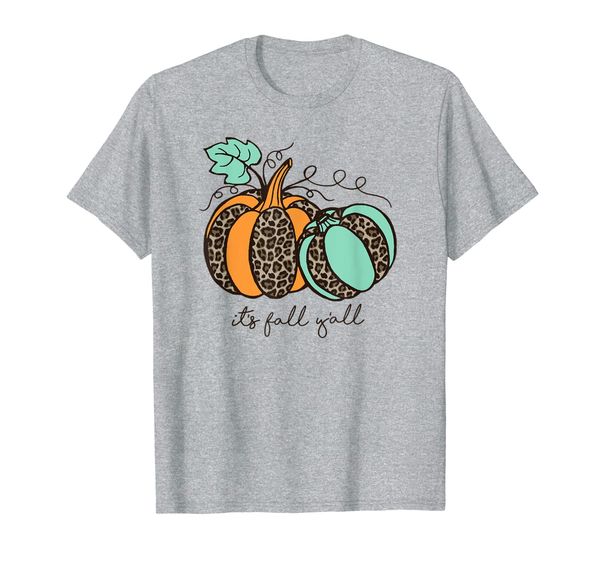

cute its fall yall leopard pattern thanksgiving t-shirt, White;black