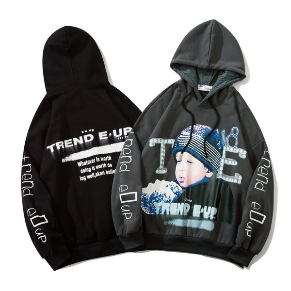 

men's hoodies & sweatshirts fall / winter 2021 thick warm clothes college hoodie for men and women hip hop hoodied lovers clothing, Black