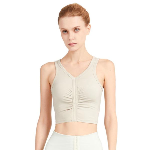

yoga outfit style sports bra women's running fitness underwear waistcoat gathered shockproof wrinkled and bras