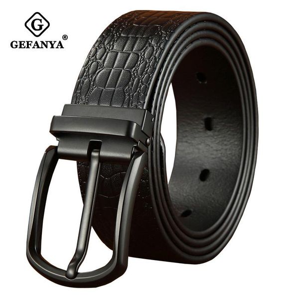 

belts mens cow genuine leather business casual metal pin buckle strap adjustable belt comfortable for men waistband jeans, Black;brown