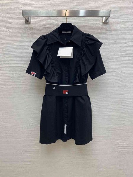 

dress quality women's fairy full temperament sweet ruffle shawl decorative letter printed, White;black