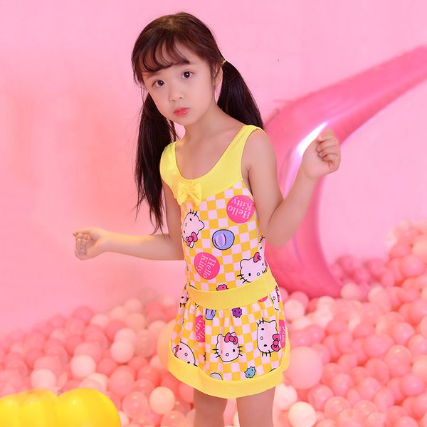 

elastic 2021 children's and split fast high drying winter spring lovely girl's anti-wear beach swimsuit, White;black