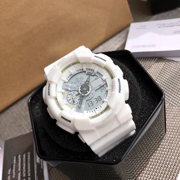 

led sports watch baby-g fashion dial large area texture metal color designer men's and women's outdoor diving (gift box packaging), Slivery;brown
