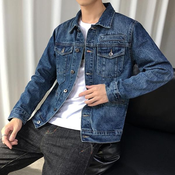 

men's jackets vintage denim jacket men's slim cotton comfortable pocket cargo vestido jean coat plus size m-5xl, Black;brown