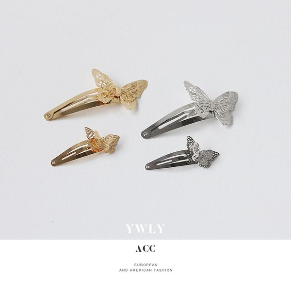 

fashion metal style butterfly bb clip women's new net red versatile personality cool style hairpin hair accessories ywly, Golden;silver