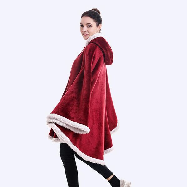 

blankets autumn and winter lazy sofa blanket thickened thermal flannel shawl nap air conditioning cloak robe