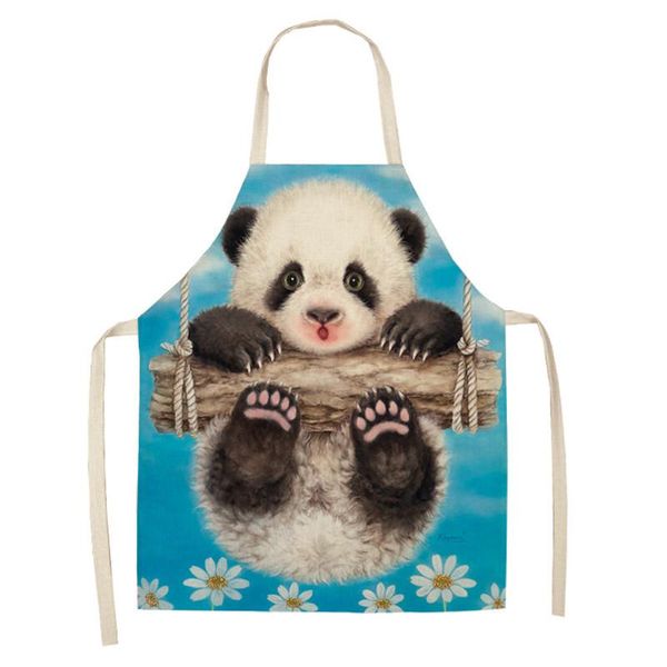 

aprons panda cat pattern apron baking accessories for women kitchen cooking