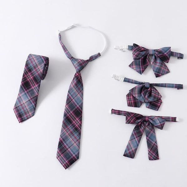 

clothing sets fashion jk ties set for girls uniform women casual plaid necktie japanese style neckwear school student cute accessories, White