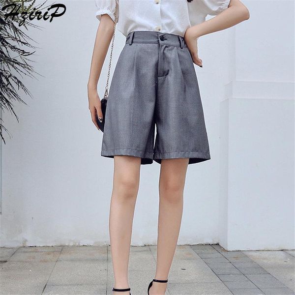 

women's shorts hzirip summer brief fresh korea solid women high waist 2021 all match simple quality straight large size, White;black