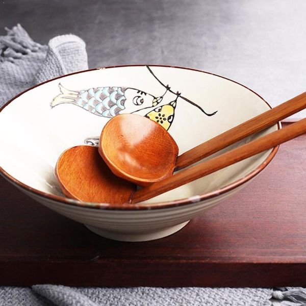 Ложки японского стиля ложка длинноплавно-обрабатываемый суп ковш кухонные каменные черепахи инструменты кейтеринг столовые посуды раковины горшок ho k9p3