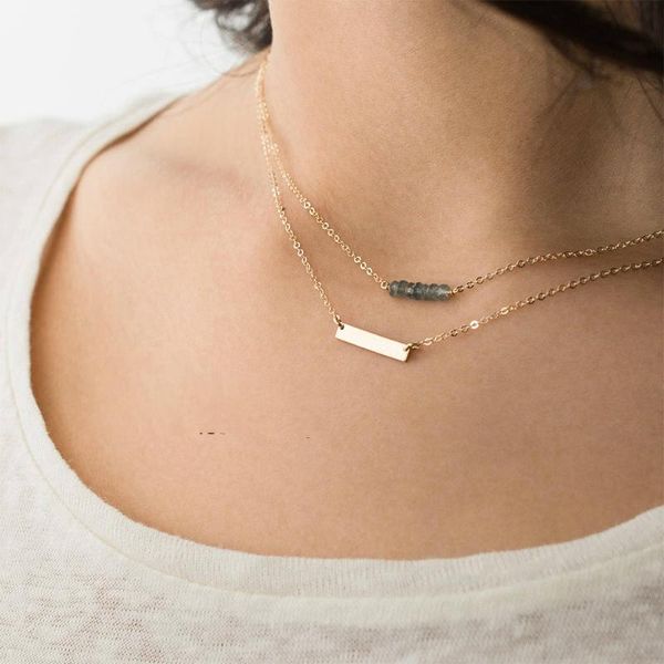 

pendant necklaces custome necklace for women stainless steel gold crystal women's choker trendy gifts friends couple, Silver