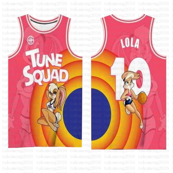 2021 Film NCAA Space Jam Tune Squad 10 Maglia da basket Lola 23 Michael Blue 1 Bugs 1/3 Tweety Lebron 6 James 7 R.RUNNER! Taz Lavanda ECONOMICO