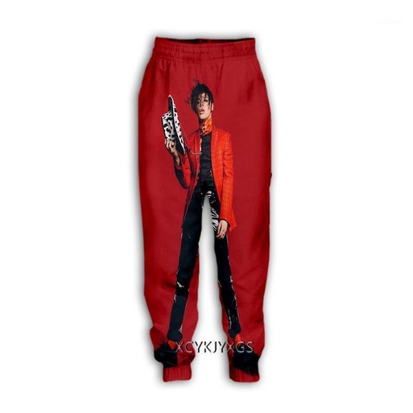 

men's pants xinchenyuan yungblud 3d print casual sweatpants straight jogging trousers k39, Black