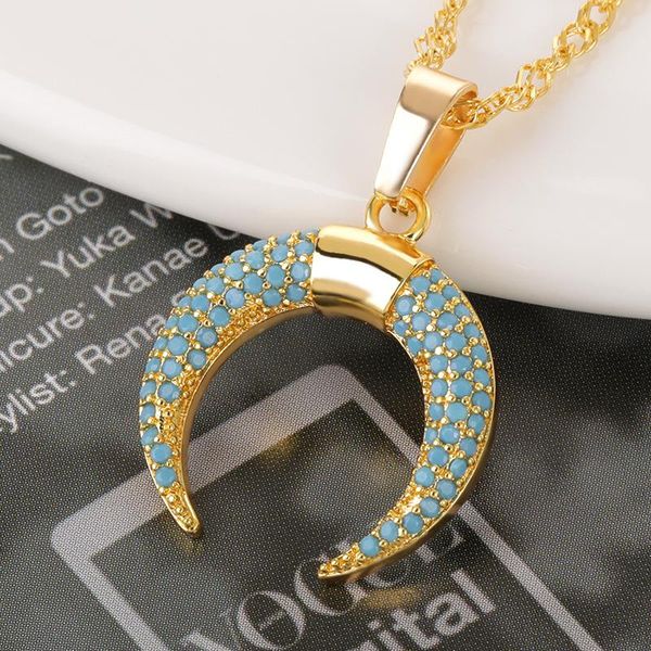 

chains crescent moon pendant necklace for women female romantic cubic zircon elegant girl friend festival gift fine jewelry, Silver