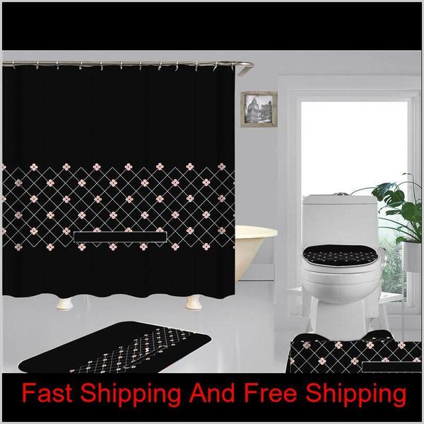 

simple print shower curtains sets hipster high-grade four-piece suit bathroom anti-peeping non-slip deodorant mus qylqgl homes2011