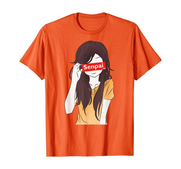 

senpai anime manga girl waifu otaku shirt, White;black
