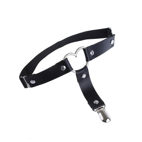 

1pc purchase women punk goth heart style been lady pu leather elastic cuisine band beautiful belt leg dij ring clothing, Black;white