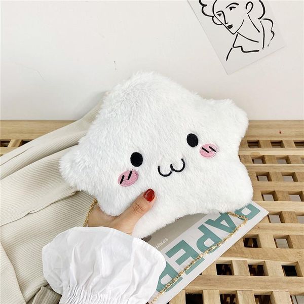 

evening bags plush bag 2021 winter female cute cartoon shoulder chain small handbags for women