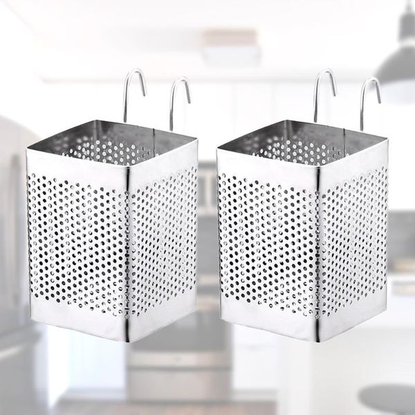 

chopsticks 2pcs stainless steel holder storage container multifunctional draining rack for home kitchen